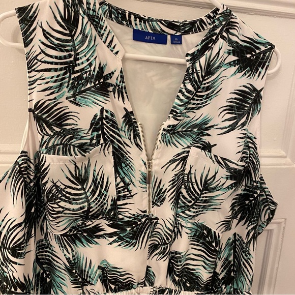 Apt 9 green and white Tropical Dress XL - Picture 6 of 7